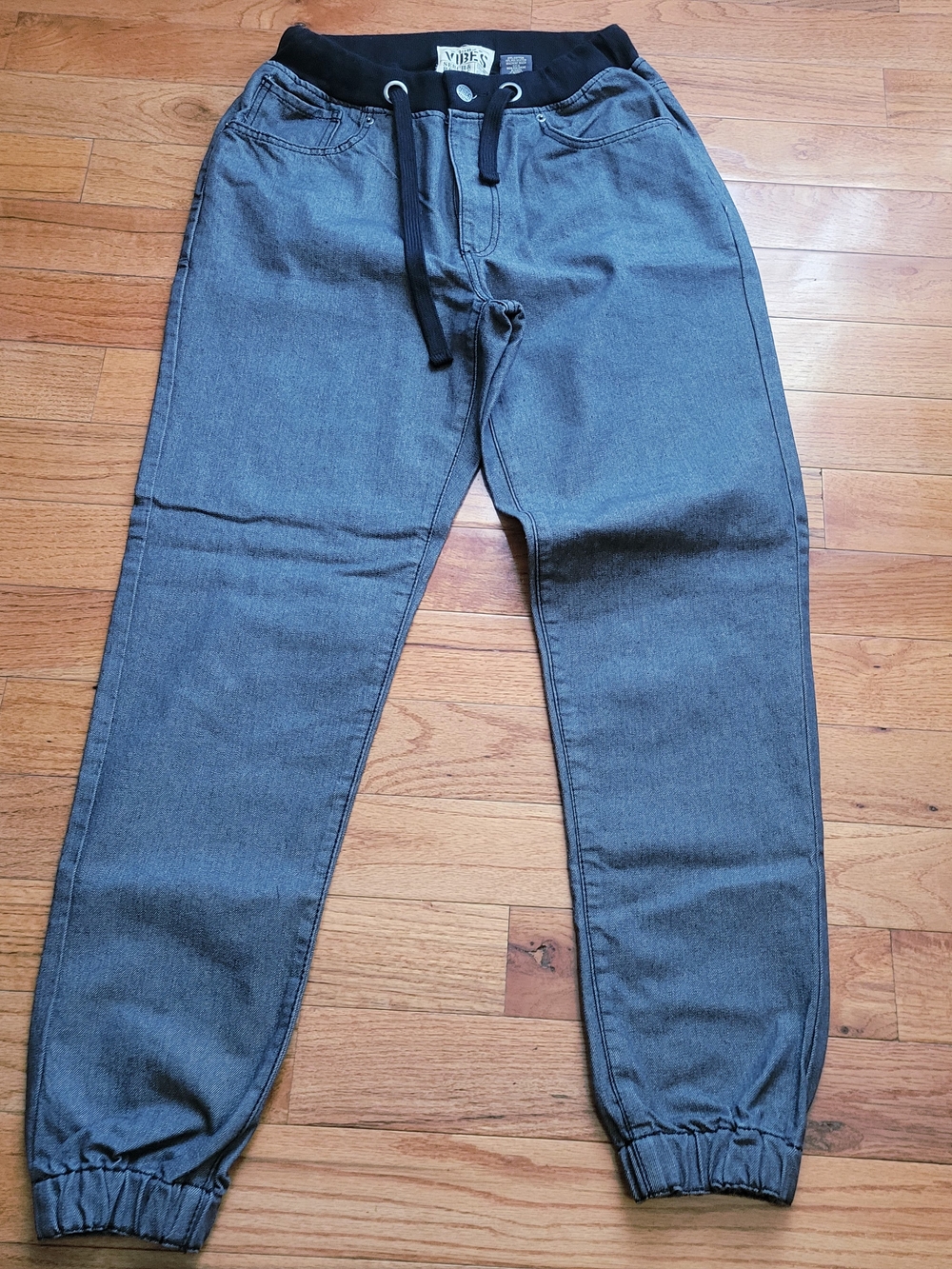 Vibe Men's Charcoal Gray Jogger Sweatpants with Black Waistband